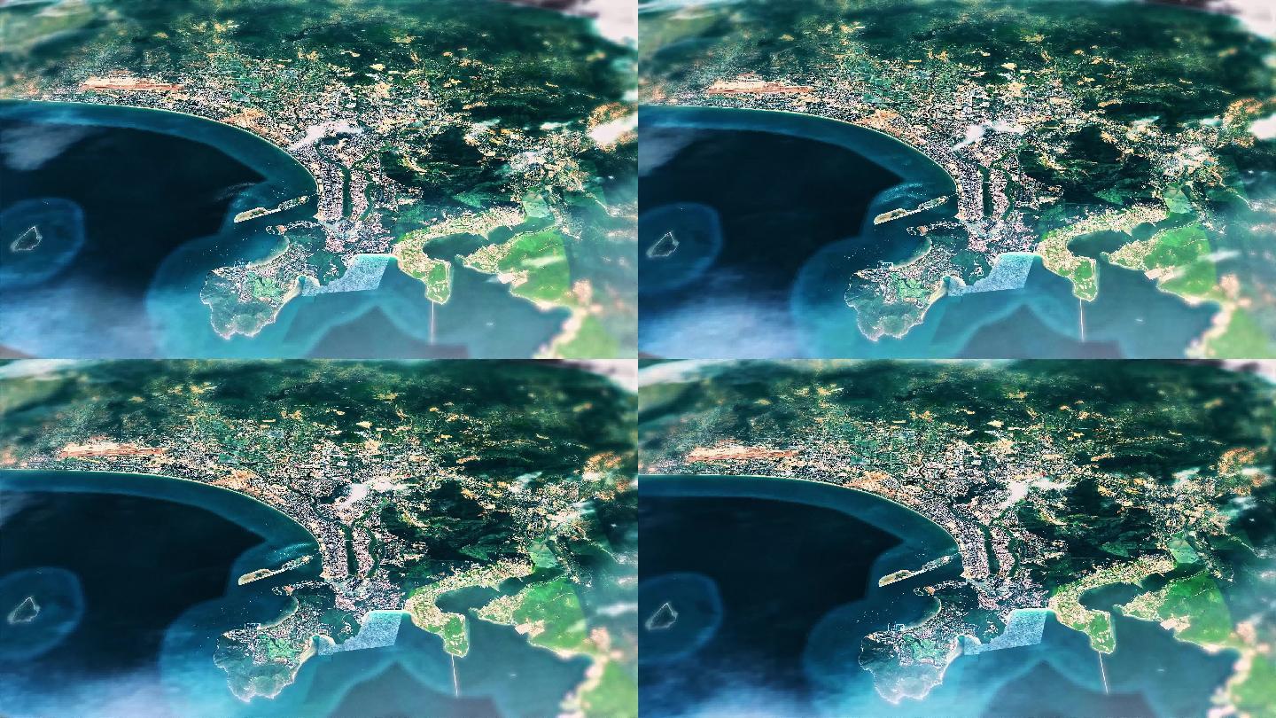 4K三亚市主城区地图视频动画素材