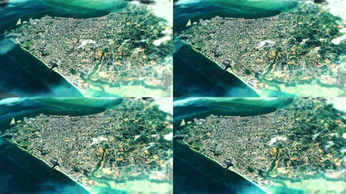 4K北海市主城区地图视频动画素材
