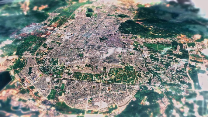 4K丽江市主城区地图视频动画素材