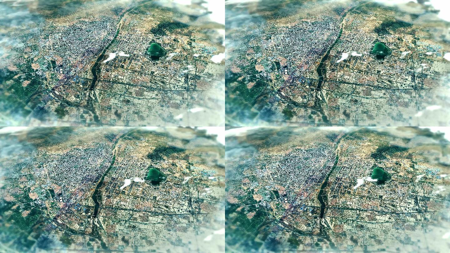 4K大同主城区地图视频动画素材