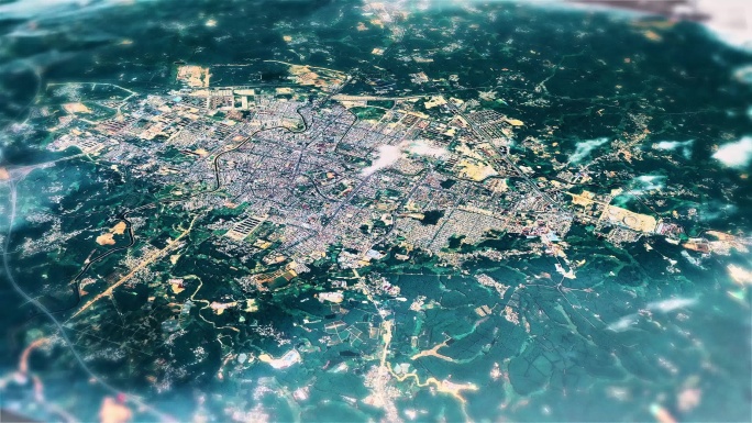 4K儋州市主城区地图视频动画素材