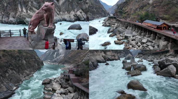 4K航拍虎跳峡丽江香格里拉景区