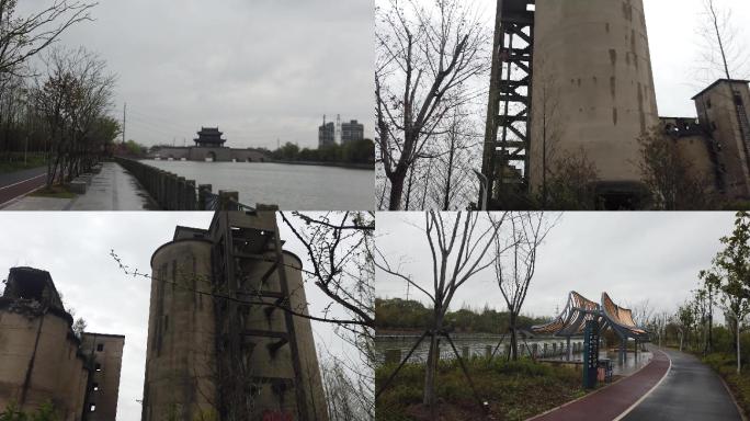 青浦环城水系周边老建筑水泥厂视频元素