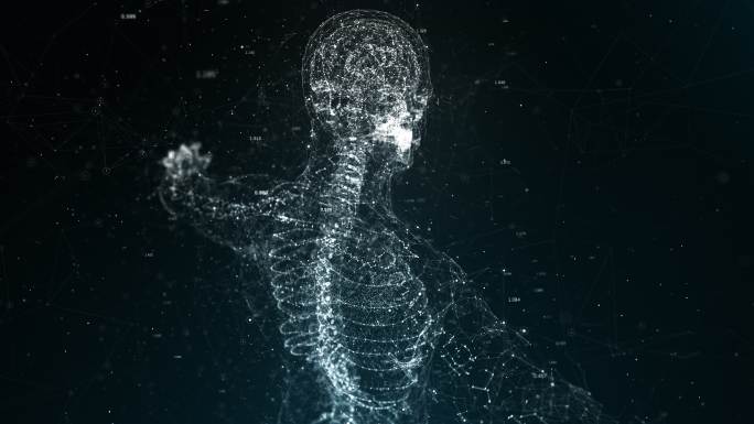 人体后期粒子动画背景科技工业