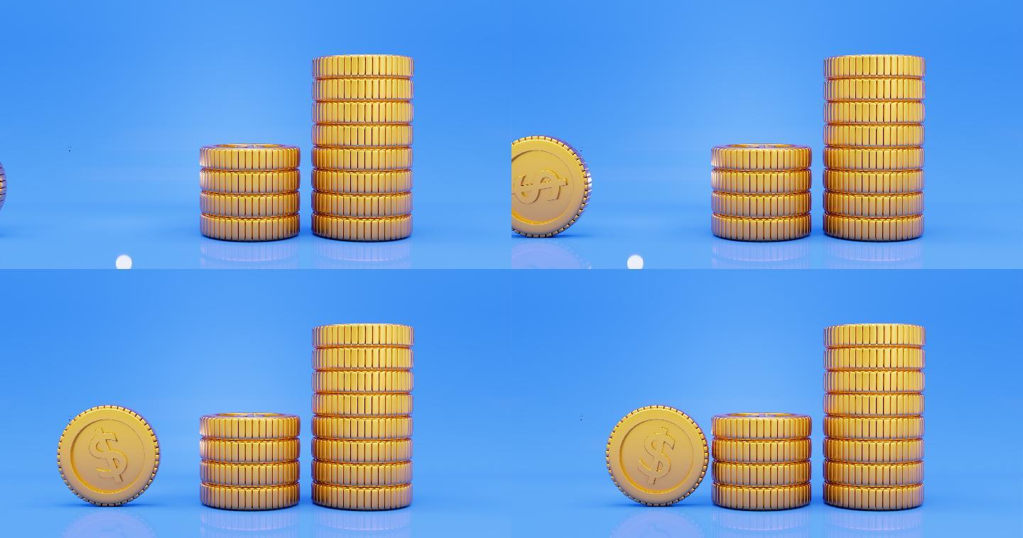 3d渲染动画抽象硬币