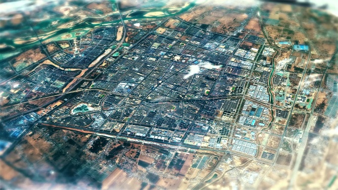 4K吴忠市主城区地图视频动画素材