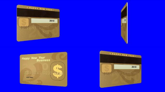 蓝色背景上的信用卡
