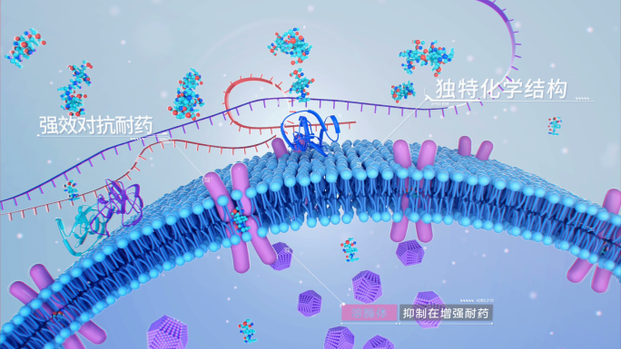 医学用细胞核分子结构3d动画模板