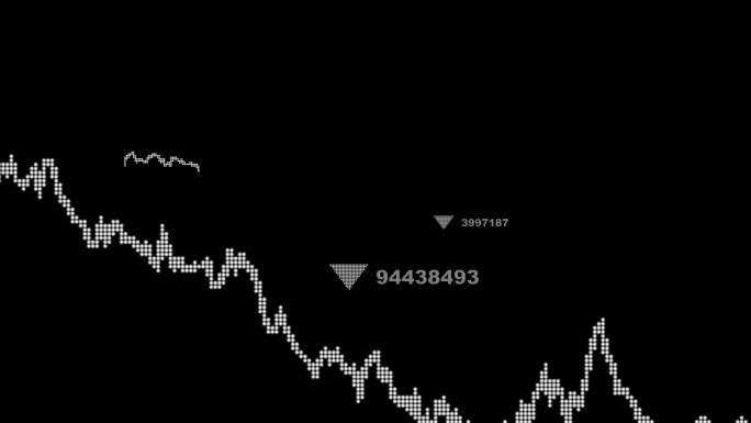 动画飞行通过金融图表和数字