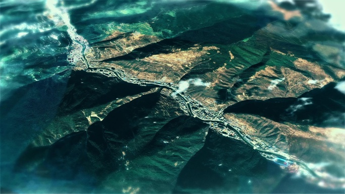 4K阿坝藏族羌族主城区地图视频动画素材