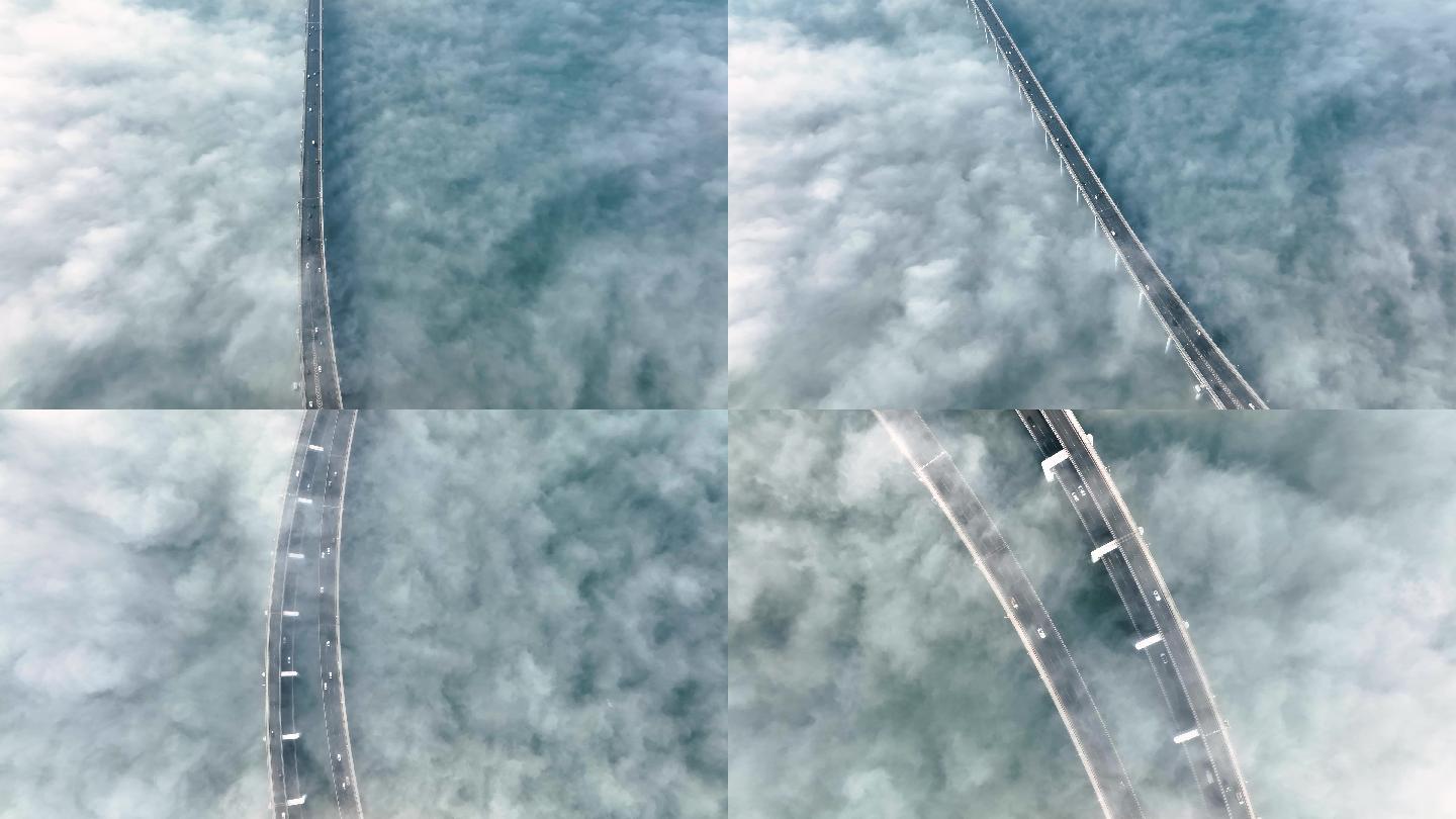 大海  桥梁 平流雾