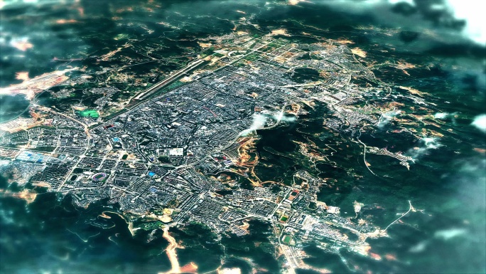 4K普洱市主城区地图视频动画素材
