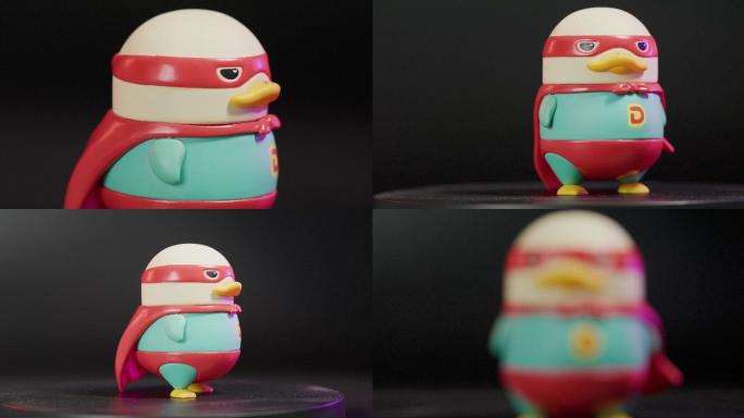 潮玩玩偶玩具卡通橡胶超人鸭子视频素材