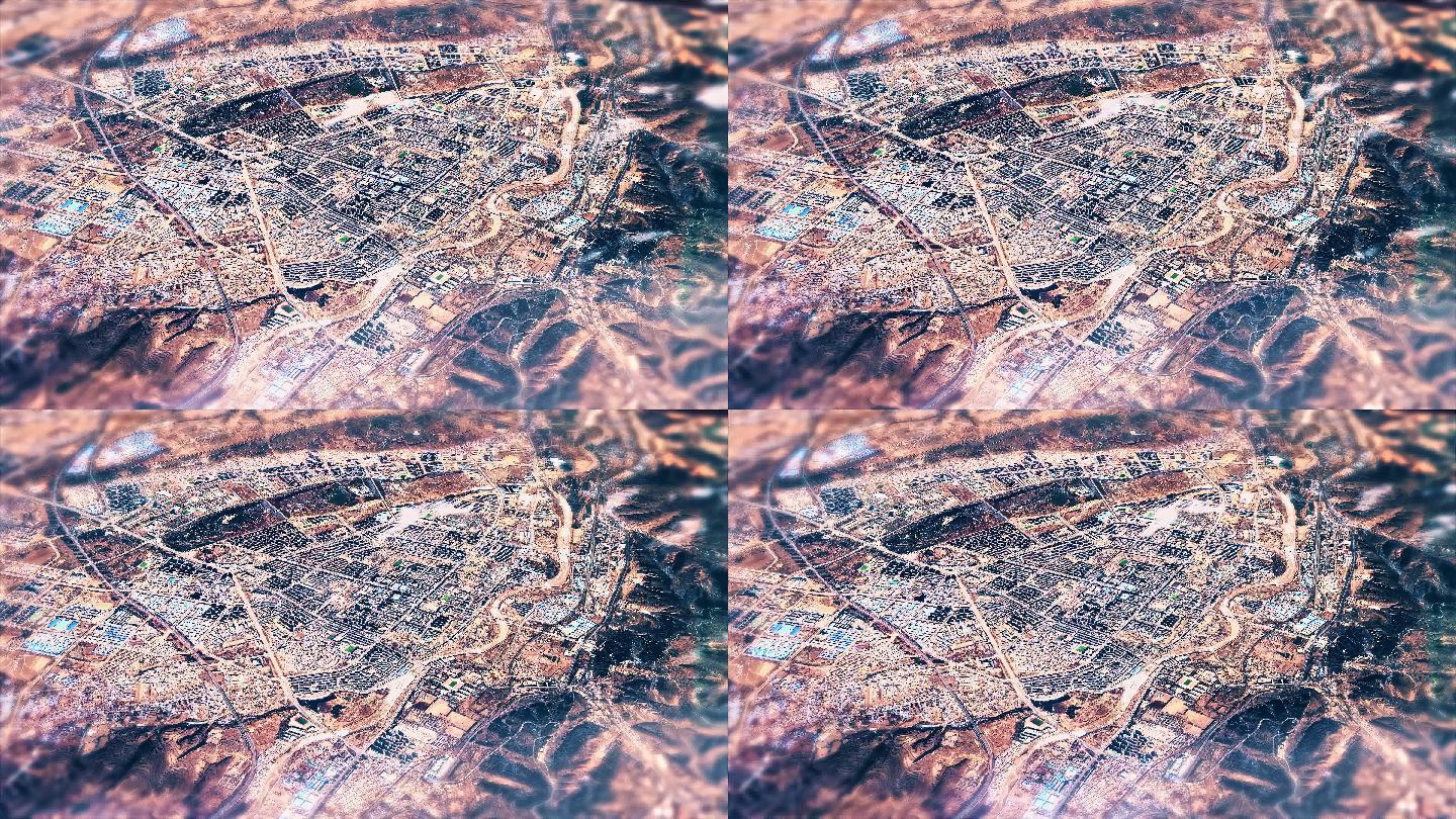 4K固原市主城区地图视频动画素材