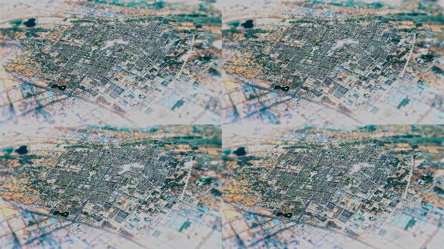 4K酒泉市主城区地图视频动画素材