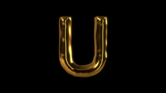 3D渲染黄金数字U