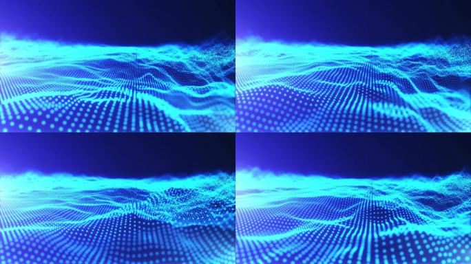 抽象背景粒子海洋海浪波动流动场景科技