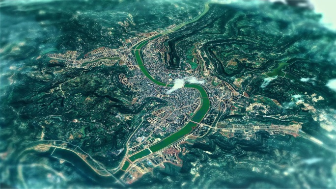 4K巴中市主城区地图视频动画素材