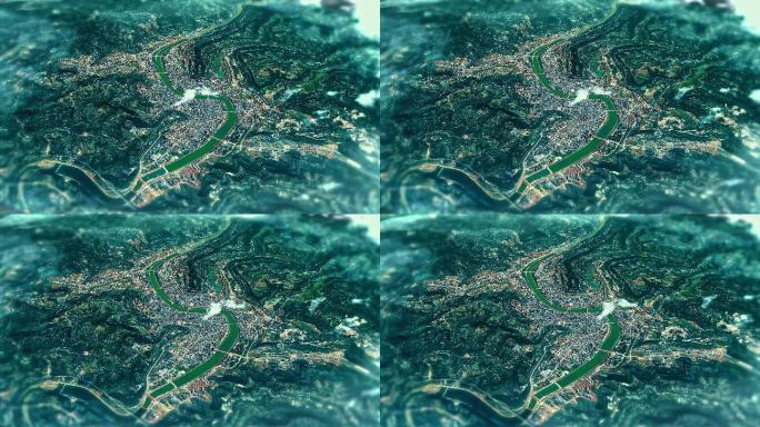 4K巴中市主城区地图视频动画素材