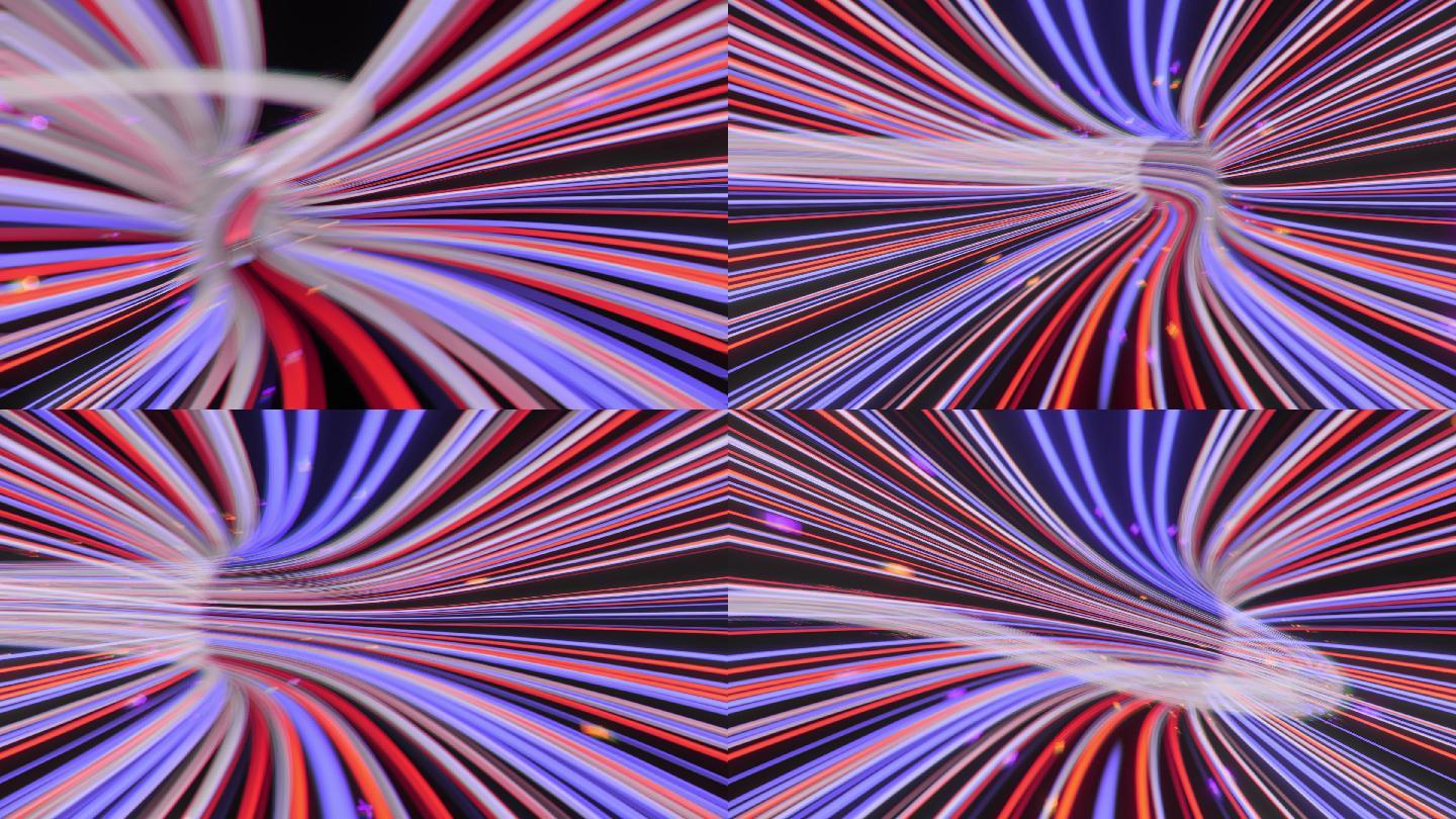 抽象背景VJ动态线条彩色波荡振动动感