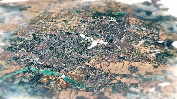 4K朔州市主城区地图视频动画素材