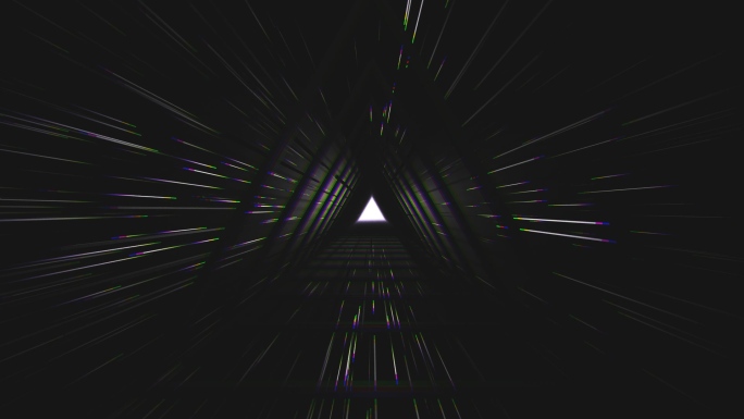 【4K时尚背景】科幻暗黑三角隧道赛博朋克