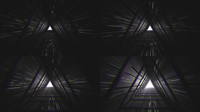 【4K时尚背景】科幻暗黑三角隧道赛博朋克