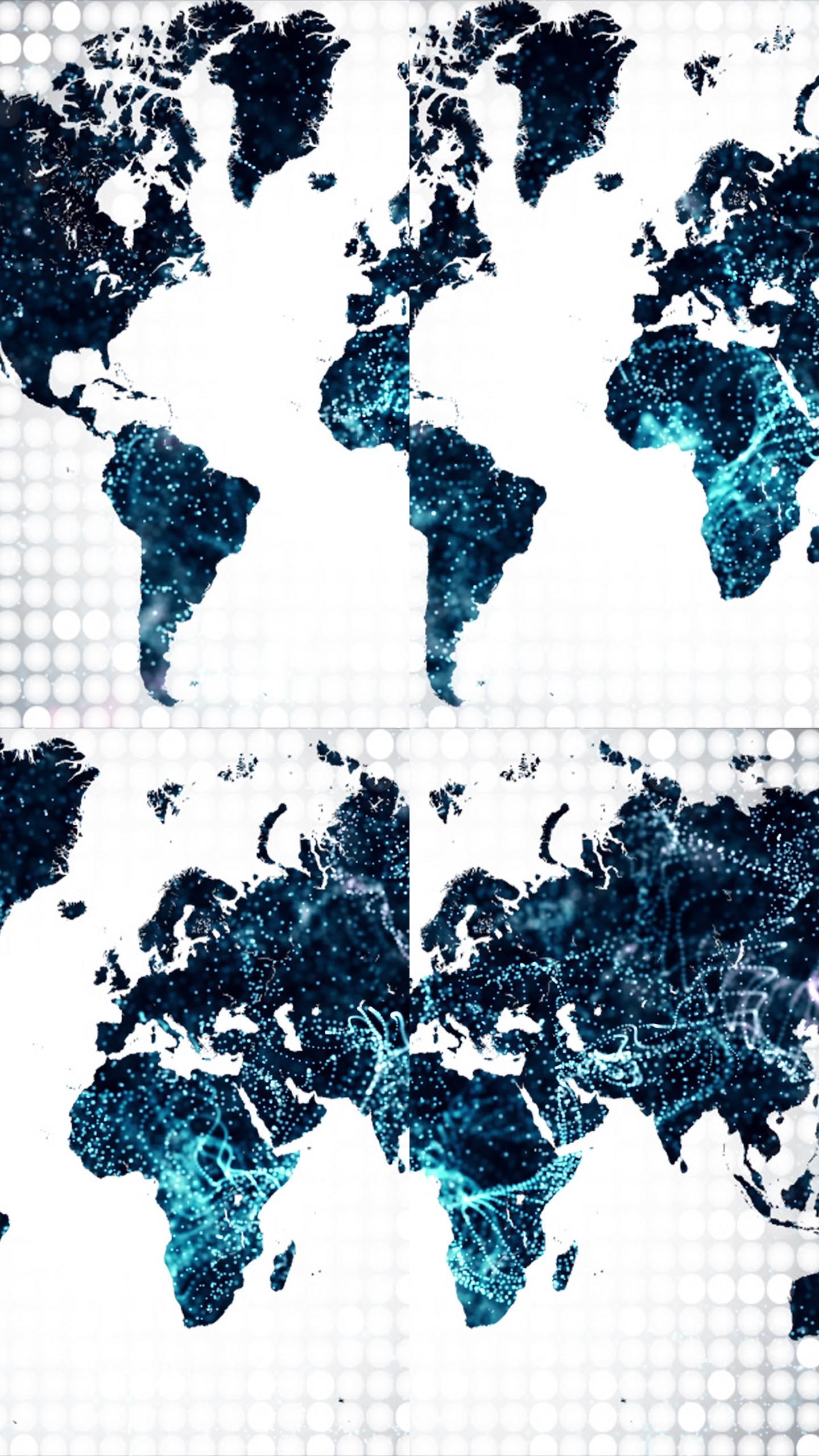 世界地图竖版竖屏全息数字化信息化