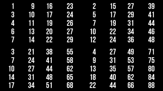 黑色背景前的数字数据变换变化变幻数学数组