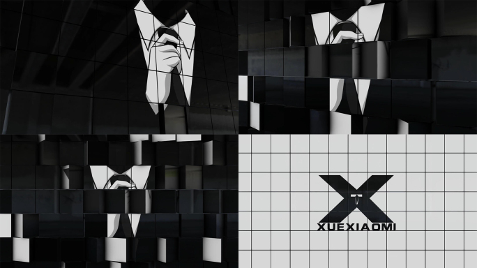 三维翻转立方体LOGO演绎AE模板