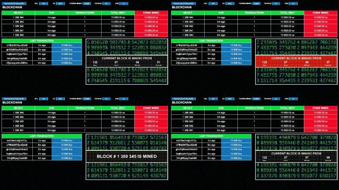 模拟加密货币区块链屏幕