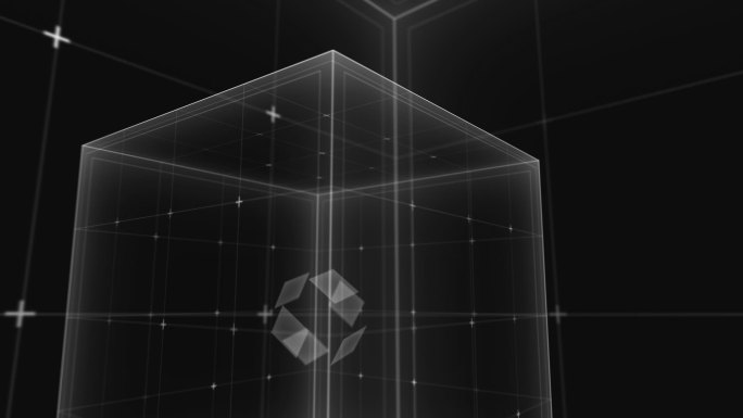 立方体-黑色抽象空间概念超现实黑透明