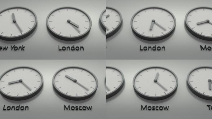 各国的时钟时差出国旅行时光流逝