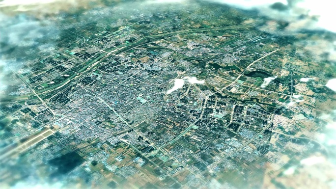 4K临汾市主城区地图视频动画素材