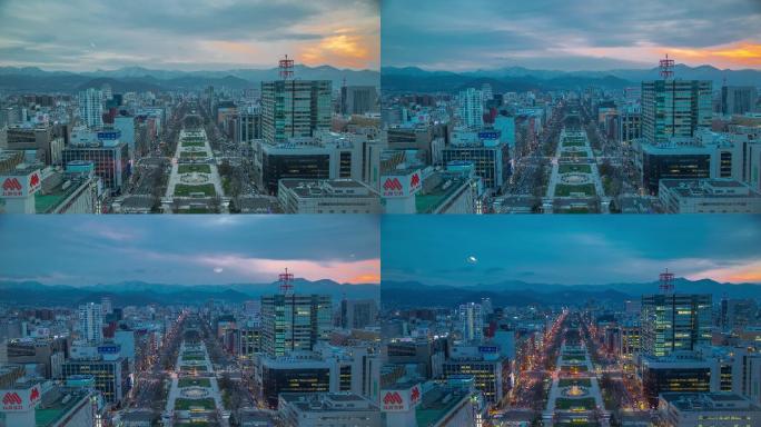 电视塔日夜俯瞰图日本东京大阪商圈亚洲金融