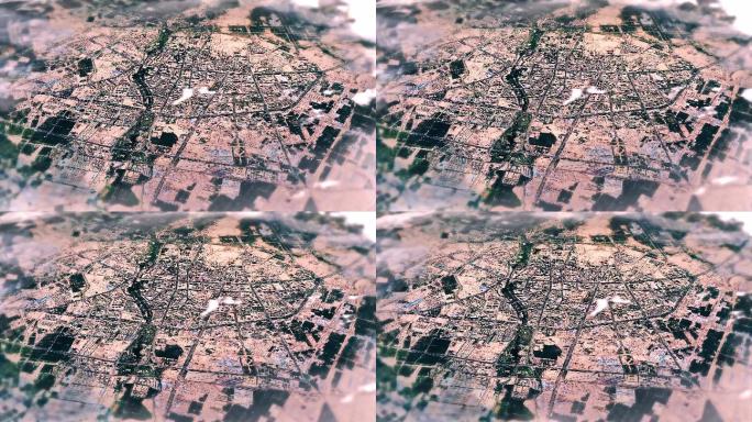 4K阿克苏地区主城区地图视频动画素材