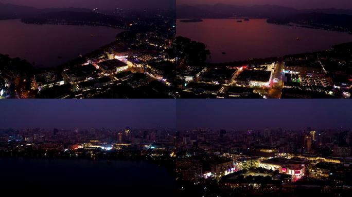 西湖航拍 夜景