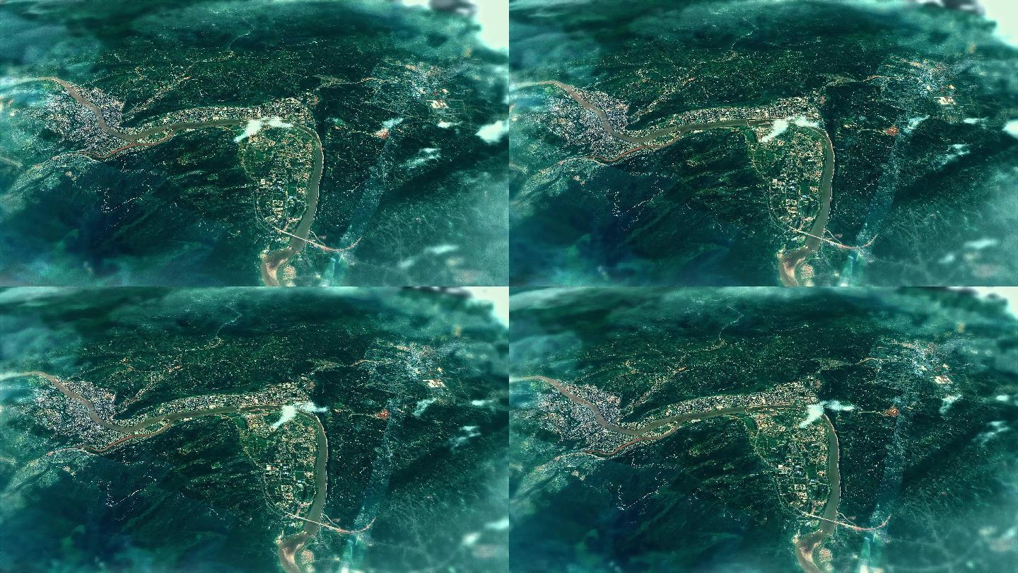 4K雅安市主城区地图视频动画素材