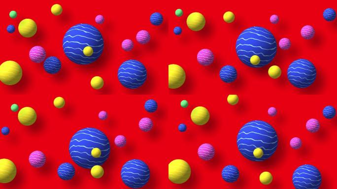 抽象球体动画五彩球球几何体