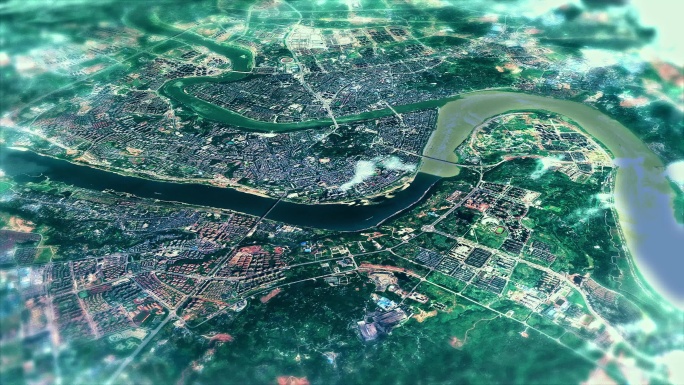 4K泸州市主城区地图视频动画素材