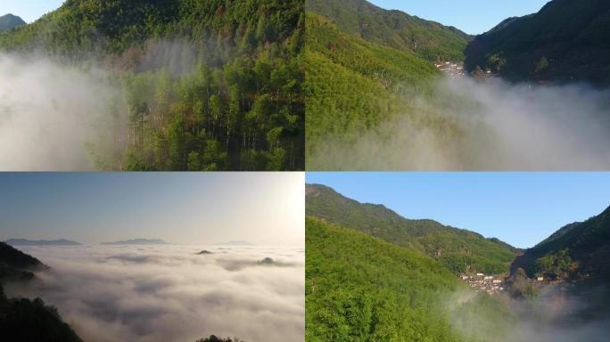 山川山脉云海日出村落竹林