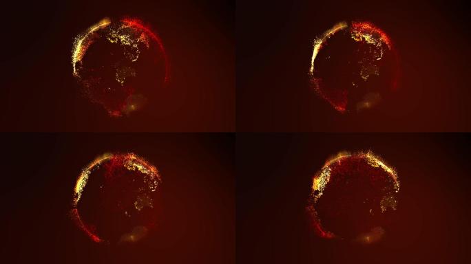 数字地球全球化局势危机效果特效