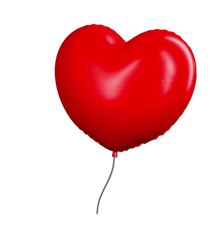 红色心形气球特效视频