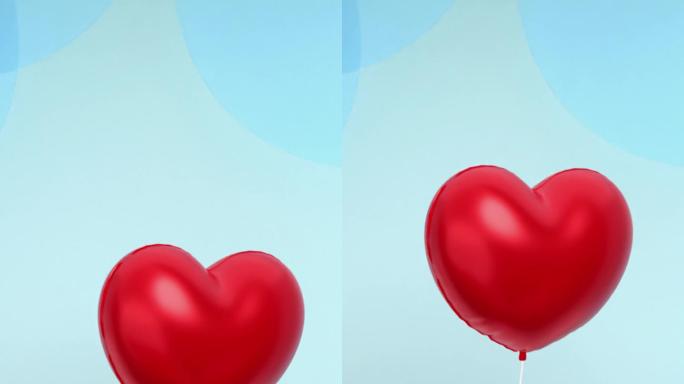 红心气球和蓝色气球