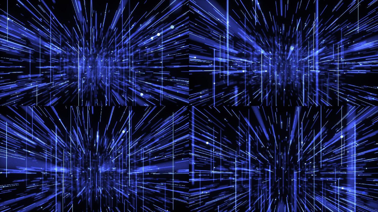 抽象光斑建筑结构造蓝色未来科技动态视频