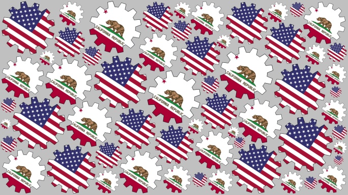 加利福尼亚国旗齿轮背景