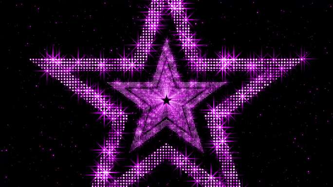 4K粉紫色五角星光圈星光视频