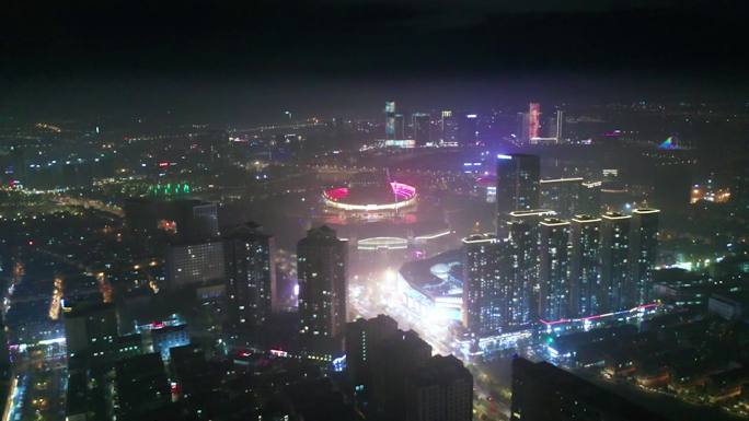 4K原创义乌城市夜景风光