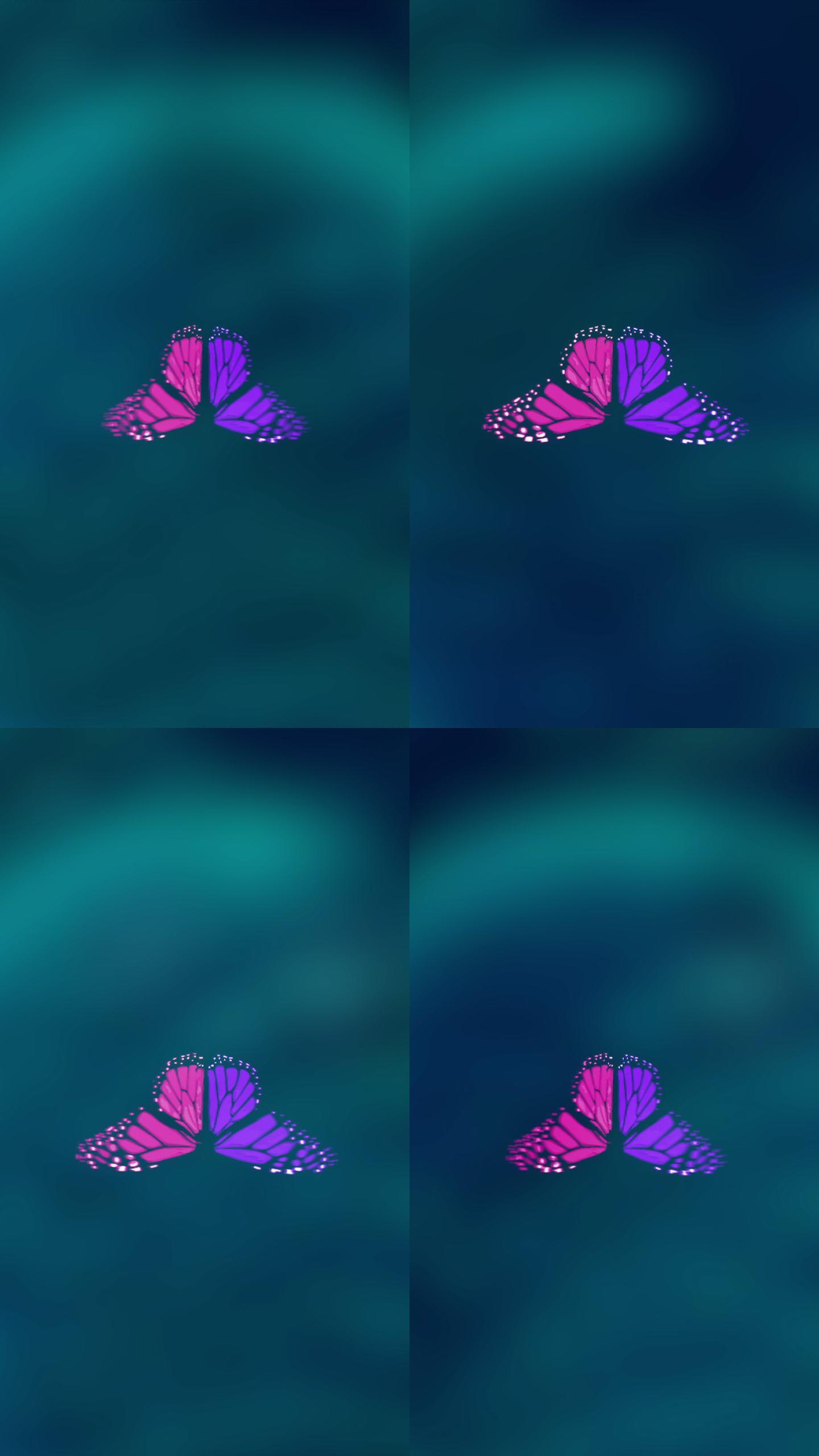 飞蝶动画竖屏竖版视频素材彩蝶背景