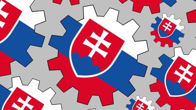 斯洛伐克国旗背景特效视频logo抽象